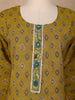 Olive Green Diamond Printed Cotton Salwar Suit - Diadem
