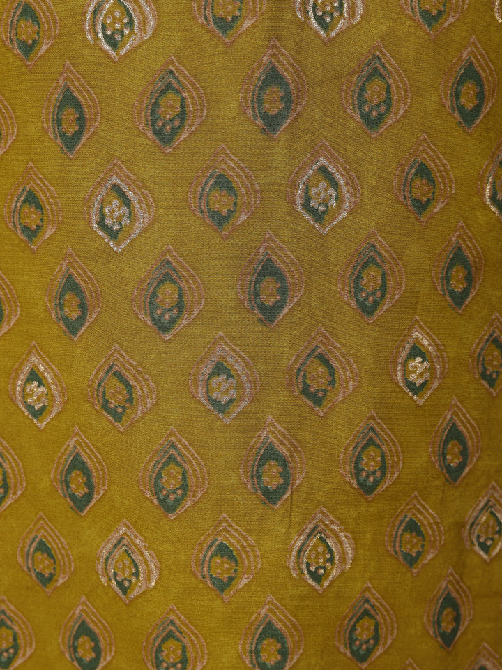 Olive Green Diamond Printed Cotton Salwar Suit - Diadem