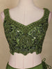 Olive Green Embellished Design Satin Lehenga