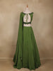 Olive Green Embellished Design Satin Lehenga