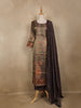 Olive Green Embroidered Design Tissue Silk Salwar Suit