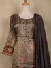 Olive Green Embroidered Design Tissue Silk Salwar Suit