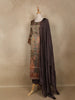 Olive Green Embroidered Design Tissue Silk Salwar Suit