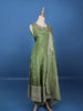 Olive Green Embroidered Silk Salwar Suit - Diadem