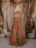 Olive Green Floral Beads and Mirror Embroidered Design Georgette Lehenga with Dupatta