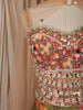 Olive Green Floral Beads and Mirror Embroidered Design Georgette Lehenga with Dupatta