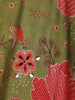 Olive Green Floral Beads and Mirror Embroidered Design Georgette Lehenga with Dupatta