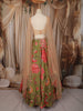 Olive Green Floral Beads and Mirror Embroidered Design Georgette Lehenga with Dupatta