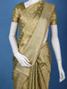 Olive Green Floral Brocade Design Tissue Saree - Diadem