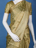 Olive Green Floral Brocade Design Tissue Saree - Diadem
