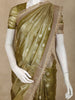 Olive Green Floral Butta Design Tissue Saree with Designer Lace Border