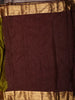 Olive Green Floral Butta Zari Woven Design Pure Kanchipuram Silk Saree with Contrast Zari Border