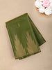 Olive Green Floral Butta Zari Woven Design Tissue Designer Saree with Temple Border