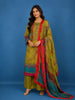 Olive Green Floral Design Crepe Palazzo Salwar Suit