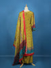 Olive Green Floral Design Crepe Palazzo Salwar Suit