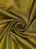 Olive Green Floral Design Kanchipuram Silk Saree With Zari Border
