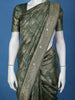 Olive Green Floral Design Semi Tussar Saree