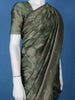 Olive Green Floral Design Semi Tussar Saree
