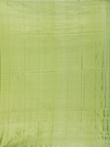 Olive Green Floral Design Zari Woven Soft Silk Saree - Diadem