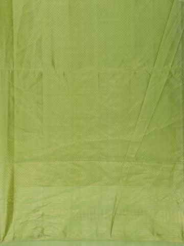 Olive Green Floral Design Zari Woven Soft Silk Saree - Diadem