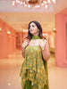 Olive Green Floral Designed Georgette Sharara Set