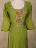 Olive Green Floral Embroidered Cotton Salwar Suit with Dupatta