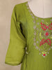 Olive Green Floral Embroidered Cotton Salwar Suit with Dupatta