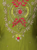 Olive Green Floral Embroidered Cotton Salwar Suit with Dupatta