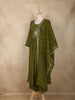 Olive Green Floral Embroidered Design Cotton Anarkali Salwar Suit