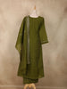 Olive Green Floral Embroidered Design Cotton Anarkali Salwar Suit