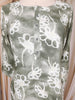 Olive Green Floral Printed Cotton Rayon Kurti
