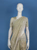 Olive Green Floral Embroidered Design Net Organza Tissue Saree With Designer Blouse