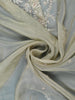 Olive Green Floral Embroidered Design Net Organza Tissue Saree With Designer Blouse