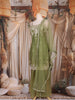Olive Green Floral Embroidered Design Organza Palazzo Suit with Dupatta