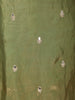 Olive Green Floral Embroidered Design Organza Palazzo Suit with Dupatta