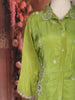 Olive Green Floral Embroidered Design Tissue Salwar Suit