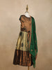 Olive Green Floral Embroidered Raw Silk Pattu Pavadai