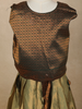 Olive Green Floral Embroidered Raw Silk Pattu Pavadai