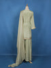 Olive Green Floral Embroidered Silk Palazzo Suit With Matching Dupatta