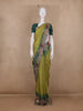 Olive Green Floral Embroidery Organza Saree