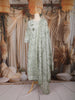 Olive Green Floral Mirror Embroidered Cotton Salwar Suit with Dupatta