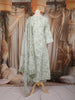 Olive Green Floral Mirror Embroidered Cotton Salwar Suit with Dupatta