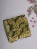 Olive Green Floral Printed Chiffon Saree