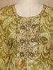 Olive Green Floral Printed Cotton Anarkali Suit with Dupatta - Diadem