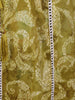 Olive Green Floral Printed Cotton Anarkali Suit with Dupatta - Diadem