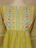 Olive Green Floral Printed Cotton Kurti Top - Diadem
