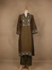 Olive Green Floral Printed Cotton Salwar Suit