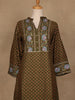 Olive Green Floral Printed Cotton Salwar Suit