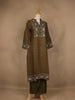 Olive Green Floral Printed Cotton Salwar Suit