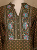 Olive Green Floral Printed Cotton Salwar Suit